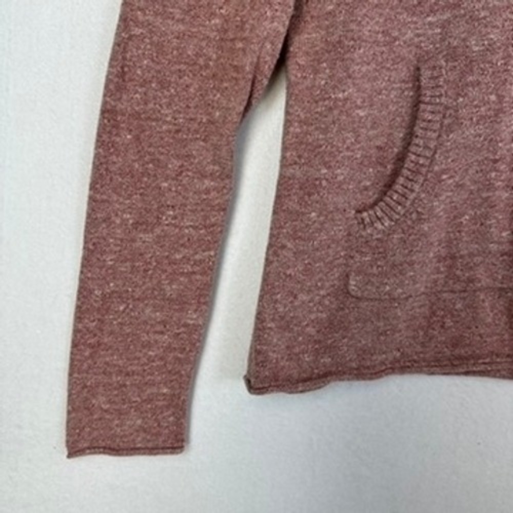 Eddie Bauer Womens Heathered Burgundy Pullover Sweater Hoodie Size S - Picture 4 of 6